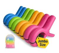 5.1"Jumbo Beach Towel Clips 8 Pcs, Storage Bag Included, Towel Clamps, Plastic Clothes Pegs Hanging Clamps, for Pool Cover/Cruise Chairs, Heavy Duty Clothes Pins Beach Accessories (Jumbo Size - 8 pcs)