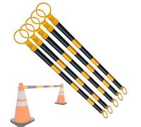 5 10 15 20 Packs Retractable Traffic Cone Bar，3.9-6.6' & 5.2-9.8' Expandable Parking Construction Safety Barrier Hard & Reflective for Warning Work Zones Events(1.6-3.0M,5pcs)