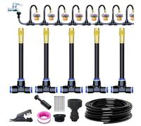 5/10/15m Quick Connect Drip Irrigation System Kit, Garden Irrigation Systems Uk, Garden Watering System, 360° Bendable Automatic Nozzle Copper Sprayer Sprinklers, for Garden Greenhouse (5m/16.4ft)