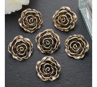 5/10/15pcs 19mm Vintage Rose Flower Metal Buttons for Clothing Sewing Accessories Shoe Hat Hair Accessories Decorative