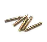5/10/20/25/50pcs M4 M5 M6 M8 M10 Zinc Plated Double End Thread Self-Tapping Screws Sharp Tip Connector For Furniture Sofa Stair Parts(Flat in the center,M8x50mm (10pcs))