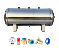 5 10 20 30 40 50L Horizontal Air Reservoir Tank, Portable Storage Tank, 304 Stainless Steel High Pressure Air Tank Kit, 1.25MPa Pressure Rating for Workshop(30L/7.9Gal)
