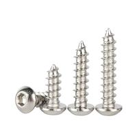 5/10/20/30/50/100/200pcs M2 M2.5 M3 M3.5 M4 M5 M6 304 A2 Stainless Steel Round Head Hexagonal Groove Self Tapping Wood Screw(M6x55mm-5pcs)