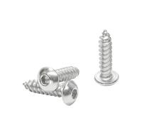 5/10/20/30/50pcs M2 M3 M4 M5 M6 Nickel Plated Hexagon Socket Button Round Head Self-tapping Screw(5mm,M2 50pcs)