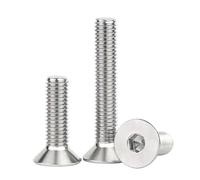 5/10/20/50/100/200pcs 304 Stainless Steel M1.6 M2 .5 M3 M4 M5 M6 M8 Hexagon Socket Countersunk Screw Bolts DIN7991(8mm,M6 10pc)