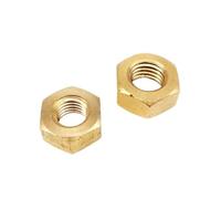 5/10/20/50/100pcs DIN934 Solid Brass Copper Hex Hexagon Nut for M1 .2 .4 .6 M2 .5 M3 M4 M5 M6 M8 M10 M12 Screw Bolt(10pcs M6)