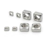 5/10 /20 /50PCS 304 Stainless Steel Built in Thin Nuts High Strength M3 M4 M5 M6 M8 M10 M12 Square Nuts DIN557(M6 (10PCS))