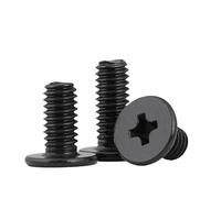 5/10/20/50pcs Black 304 Stainless Steel Laptop Screws M1.6 M2 .5 M3 M4 M5 M6 Cross Ultra Thin Flat Wafer Head Bolt(16mm,5pcs M6)