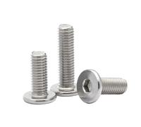 5/10/ 20/ 50pcs CM M1.6 M2 M2.5 M3 M4 M5 M6 M8 304 Stainless Steel Hex Socket Flat Wafer Head Screw Bolt(2mm,M3 (20pcs))