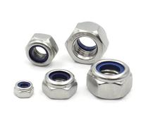 5/10/20/50pcs M2 M2.5 M3 M3.5 M4 M5 M6 M8 M10 M12 M14 M16 DIN985 304 Stainless Steel Hex Hexagon Nylon Insert Self Lock Nut(M8 x20pcs)