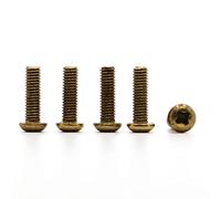 5/10/20/50pcs M2 M2.5 M3 M4 M5 M6 GB818 Copper Brass Cross Round Head Cap Screw Cap Screw Bolt Length 4-50mm (Color : M4 20pcs, Size : 35mm)