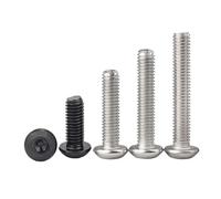 5/10/20/50Pcs M2 M2.5 M3 M4 M5 M6 M8 Round Stainless Steel A2-70 Or Black 10.9 Grade Hex Socket Button Head Allen Bolt Screw(10.9 class steel,3MM_M2.5 (50PCS))