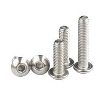5/10/20/50Pcs M2 M2.5 M3 M4 M5 M6 M8 Round Stainless Steel A2-70 Or Black 10.9 Grade Hex Socket Button Head Allen Bolt Screw(304 Stainless Steel,25MM_M4 (20PCS))