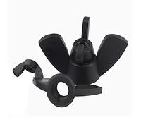 5/10/20/50Pcs M4 M5 M6 M8 M10 M12 DIN315 Hand Tighten Black And White Nylon Nut Wing Nut Butterfly Nut Ingot Plastic Wing Nuts(Black nylon wing nut,M10 10PCS)