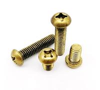 5/10/20/50pcs Optional M2-M6 Cross Round Head Copper Screws Solid Brass Bolts Thread Length 6-50mm(40mm,5pcs M5)
