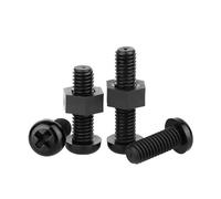 5/10/20/5pcs M2 .5 M3 M4 M5 M6 M8 PA66 Black Nylon Screw Bolt Nut Combination Round Head Cross Plastic Insulated(M4x8mm-20Sets)