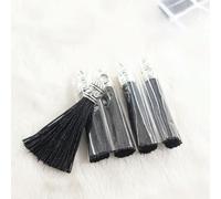 5/10/20pcs 4cm Silver End Caps Tassels Brush Charms DIY Tassels Earring Pendant Jewelry Making Accessories