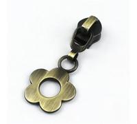 5/10/20Pcs 5# Flower Zipper Puller for Sewing Nylon Zippers Tape Auto Lock Zips Head Bag Clothes Zip Pull Sliders for Purse, Clothes, Jeans, Luggage(Brass,5PCS_FORNYLON-NO5)