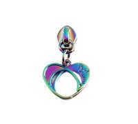 5/10/20PCS Hollow Heart with Handmade 5# Nylon Zipper Slider for Zip Tapes Clothes Bags Handbag Purse Puller Head(Rainbow,10pcs)