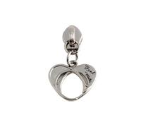 5/10/20PCS Hollow Heart with Handmade 5# Nylon Zipper Slider for Zip Tapes Clothes Bags Handbag Purse Puller Head for Sewing Coats Jacket/Jeans/Luggage/Backpacks(Silver,5pcs)