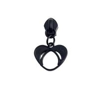 5/10/20PCS Hollow Heart with Handmade 5# Nylon Zipper Slider for Zip Tapes Clothes Bags Handbag Purse Puller Head for Sewing Coats Jacket/Jeans/Luggage/Backpacks(Dark Black,20pcs)
