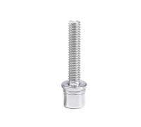 5/10/20PCS M2.5 M3 M4 M5 M6 304 Stainless Steel GB70.1 Hexagon Socket Cap Head Screws With Flat Washer Spring Gasket Assemble Bolts(Bald Head/12mm,M4-10pcs)
