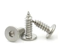 5/10/ 20pcs M2 M2.6 M3 M4 M5 M6 CM 304 Stainless Steel Hex Socket Hexagon Ultra Thin Super Low Flat Head Self-Tapping Screw(25mm,M6 (5pcs))