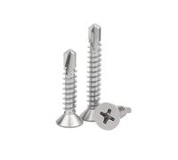 5/10/20pcs M3.9 M4.2 M4.8 M5.5 M6.3 316 Stainless Steel Flat Head Self Drilling(M4.2x38(10pcs))