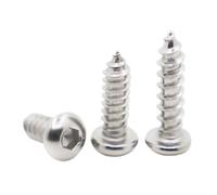 5/10/20pcs M3 M4 M5 M6 304 Stainless Steel Round Pan Head Hexagon Hex Socket Self Tapping Screws Wood Screw(35mm,M5 10pcs)