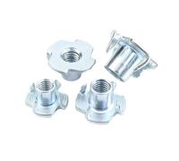 5/10/20pcs M3 M4 M5 M6 M8 M10 M12 Thickened Carbon Steel Four Claws Speaker Nut Blind Pronged Insert T-Nut For Wood Furniture(20pcs M4x10)