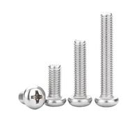 5/10/20pcs M4 M5 M6 304 Stainless Steel Round Pan Head Machine Screw(25mm,M5-10pcs)