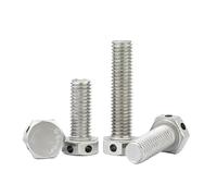5/10/20pcs M6-M14 304 Stainless Steel Head Punched Outer Hexagon Screw With Hole Bolt Safety(55mm,M10 (10pcs))