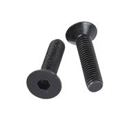 5/10/25/50pcs Black 10.9 Grade Steel M1.6 M2 .5 M3 M4 M5 M6 M8 Hexagon Hex Socket Head Flat Countersunk Bolt Screw Length 3-80mm(50mm,10pcs M6)