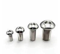 5/10/25/50pcs ISO7380 M1.6 M2 M2.5 M3 M4 M5 M6 M8 304 Stainless Steel Hex Hexagon Socket Button Round Head Screw Bolt L= 3-100mm-M8 5pcs-40mm