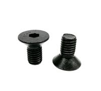 5/10/25/50pcs M1.6 M2 M2.5 M3 M4 M5 M6 M8 Black Grade 10.9 Steel Hexagon Hex Socket Head Flat Countersunk Bolt Screw Length 3-16mm(12mm,25pcs M2)
