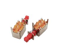 5/10/30/50Pcs Right Angle Red Directly Key Switch A03 PS-22F03 Self-Locking 6Pin PCB Latching Power Push Button Switch With Cap IDGTTLDF(Switch,50Pcs)