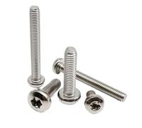 5/10/50pc Extra-long 3-100mm M1.4 M1.6 M2 M2.5 M3 M4 M5 M6 M8 GB2672 Six-Lobe Torx Pan Round Head Screw Bolt 304 Stainless Steel(10mm,M2.5 50pcs)