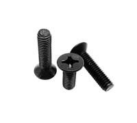 5/10/50pcs Black 304 A2-70 Stainless Steel M1.6 M2 M2.5 M3 M4 M5 M6 M8 Cross Flat Countersunk Head Screw Bolt(10mm,10pcs M6)