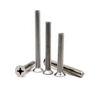 5/10/50pcs Lengthened M2 .5 M3 M4 M5 M6 M8 14/16/18/20/22/25/30mm Cross Flat Countersunk Head Screw Bolt A2-70 304 Stainless Steel GB819(22mm,10pcs M5)