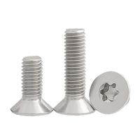 5/10/50pcs M1.4 M1.6 M2 M2.5 M3 M4 M5 M6 M8 304 A2-70 Stainless Steel Six Lobe Torx Flat Countersunk Head Screw Bolt(M2 (50pcs),4mm)