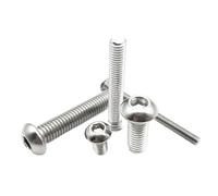 5/10/50pcs M1.6 M2 .5 M3 M4 M5 M6 M8 A2-70 304 Stainless Steel ISO7380 Button Head Hex Hexagon Socket Allen Screw Bolt(14mm,M3 50pcs)