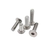 5/10/50pcs M1.6 M2 M2.5 M3 M4 M5 M6 M8 A2 304 Stainless Steel Hex Hexagon Socket Ultra Thin Low Flat Wafer Hex socket Head Screw Bolt(M4 10pcs,45mm)