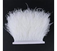 5 10 Meters Ostrich Feathers Fringe Trim for Wedding Dress Decoration 10-15 Cm 4-6 Inch Craft Accessories Bleach White 5 Yards