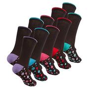 5 10 Pairs Ladies Womens Calf Socks Multipack Cotton RIch Heel Toe Cotton Hearts Polka Dot Stripe Size 4 5 6 7 8