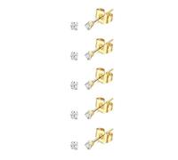 5-10 Pairs Tiny 2mm Stud Earrings Set for Women Men, Surgical Steel 20G Small Stack Round Cubic Zirconia Earrings for Multiple Piercing, Hypoallergenic Piercing Studs for Sensitive Ears Gold & Silver