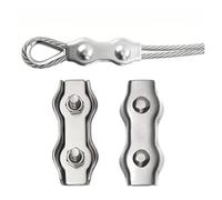 5/10 PCS 304 Stainless Steel Wire Rope Cable Double Column Bolt Clamp Simple Clamp DIY Cable Fastener M2 M3 M4 M5 M6 M8(M3-10pcs)