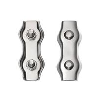 5/10 PCS 304 Stainless Steel Wire Rope Cable Double Column Bolt Clamp Simple Fastener M2 M3 M4 M5 M6 M8(M5-5pcs)