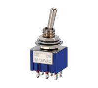 5/10 Pcs Deep Blue 6 Pin DPDT Toggle Switch ON-ON ON-OFF-ON 3A/250V 6A/125V AC MTS-202 Power Control Switch For Electronic DIY Panel Circuit Replacement(MTS-202,10Pcs)