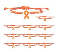 5/10 Pcs Leukemia Awareness Bracelets with Independent Package of Each Piece, Adjustable Orange Ribbon Bracelets for Multiple Sclerosis Kidney Cancer ADHD Awareness, Charity Public Activity Supplies