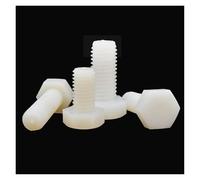 5/10/PCS M3 M4 M5 M6 M8 M10 M12 M14 M16 DIN933 White Nylon Plastic Insulated External Hex Hexagon Head Bolt Screw(90mm,5pcs M10)